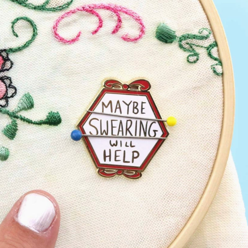 Maybe Swearing Will Help - Enamel Needle Minder