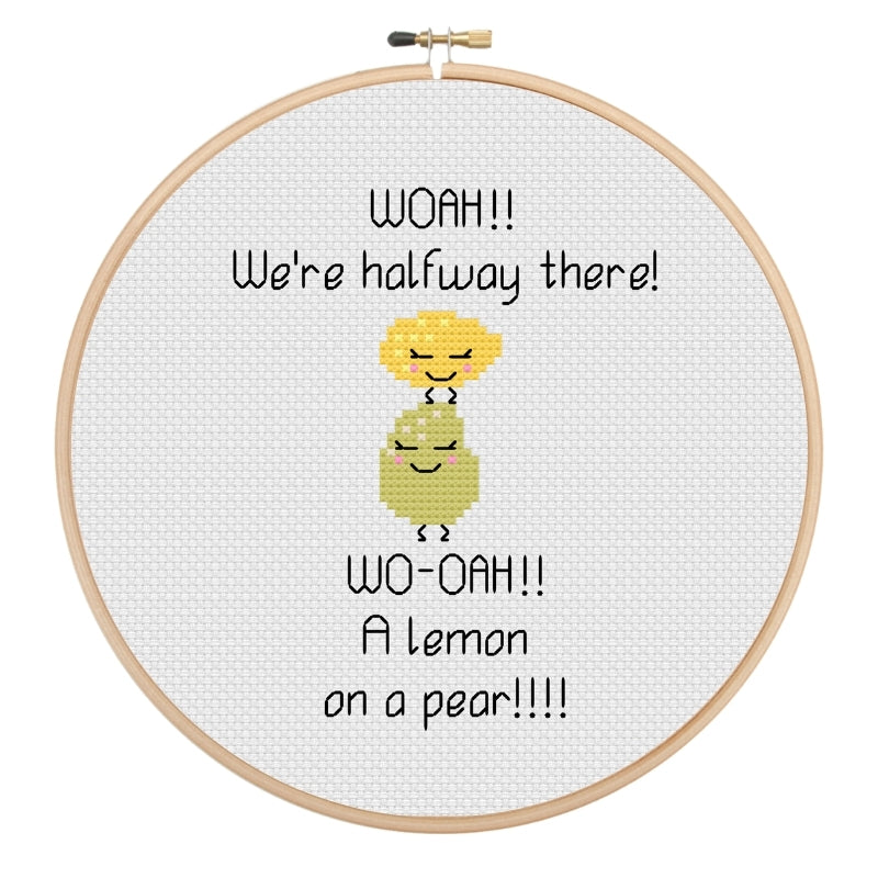 Lemon on a Pear Cross Stitch Pattern