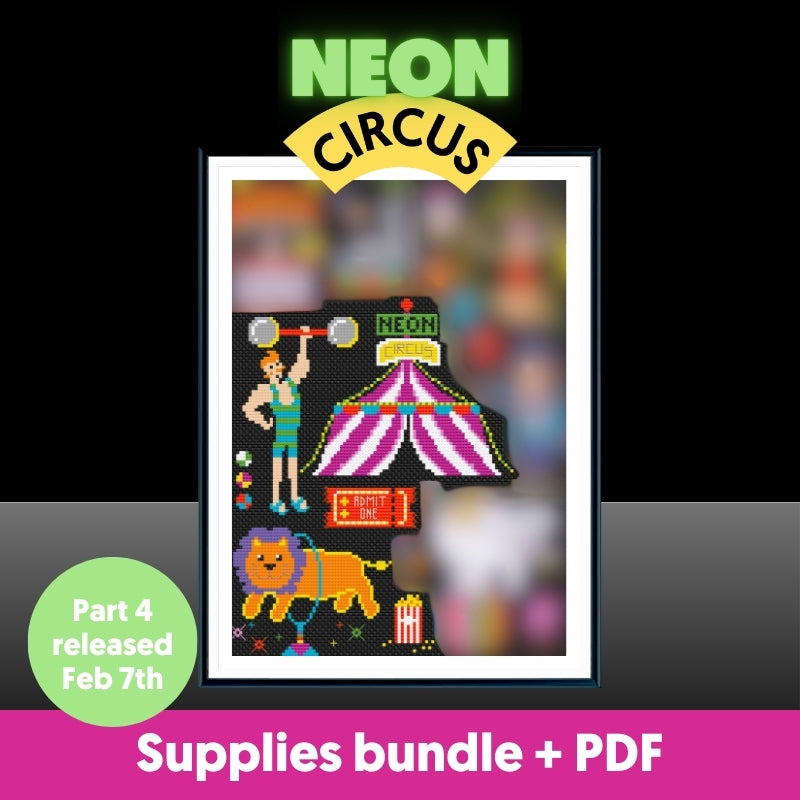 Neon Circus Stitch-a-Long PDF + SUPPLIES BUNDLE