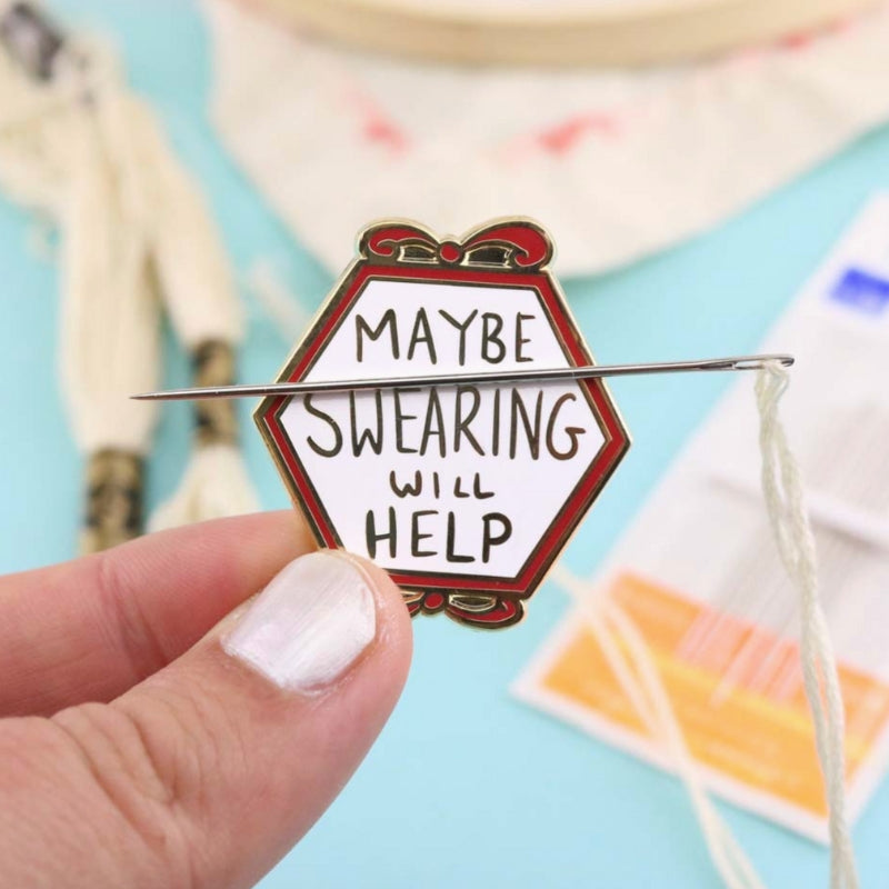 Maybe Swearing Will Help - Enamel Needle Minder