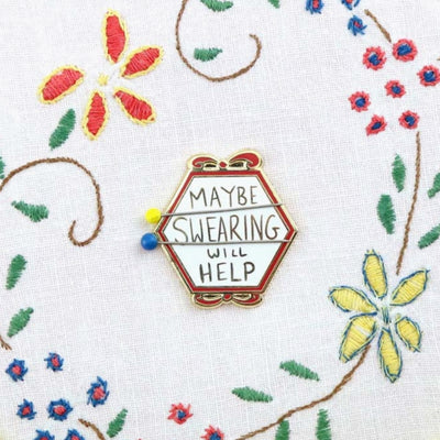 Maybe Swearing Will Help - Enamel Needle Minder