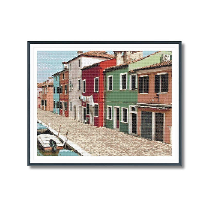 Burano Island Cross Stitch Pattern