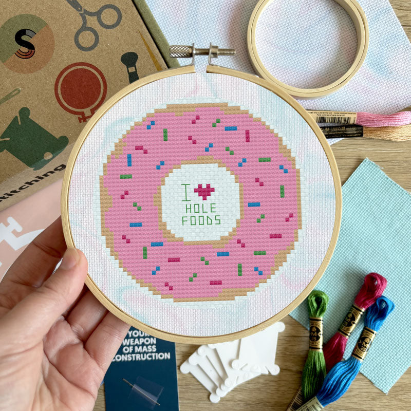 DONUT KILL MY VIBE Cross Stitch Box