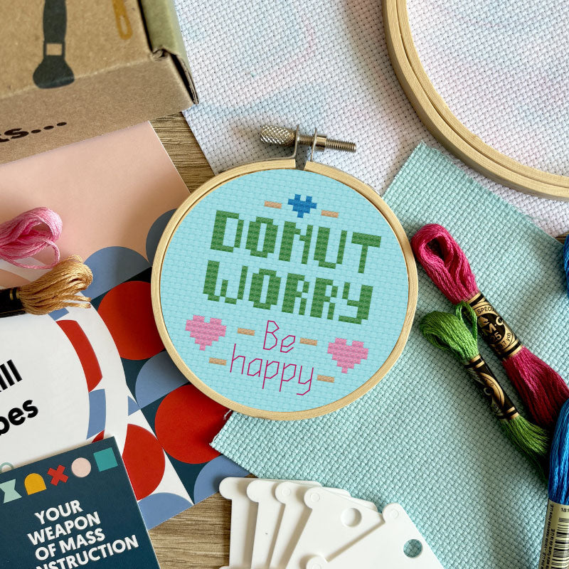 DONUT KILL MY VIBE Cross Stitch Box