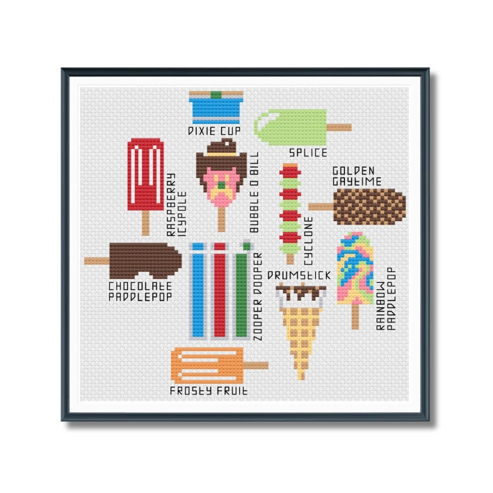 Ice Cream Parlour Cross Stitch Pattern