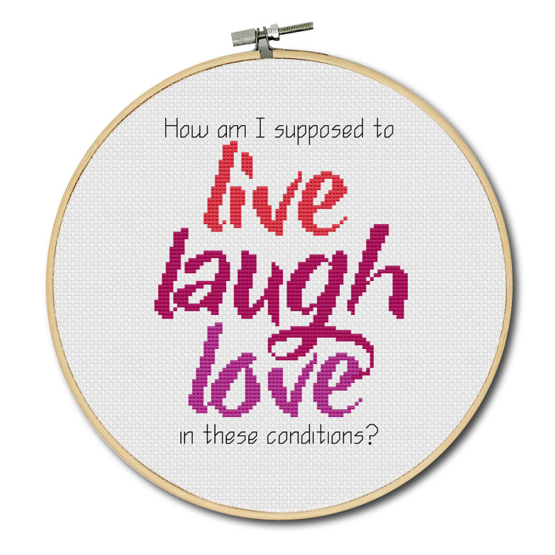 Live Laugh Love Cross Stitch Pattern