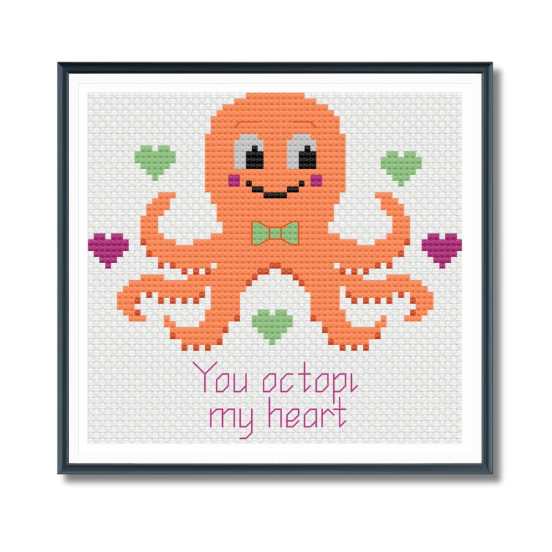 Octopi My Heart Cross Stitch Pattern