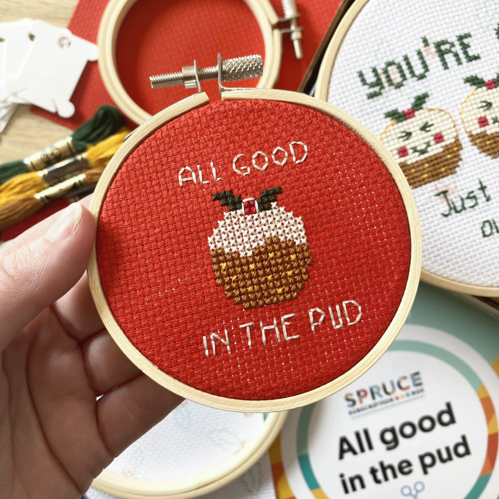 All Good In The Pud Cross Stitch Box