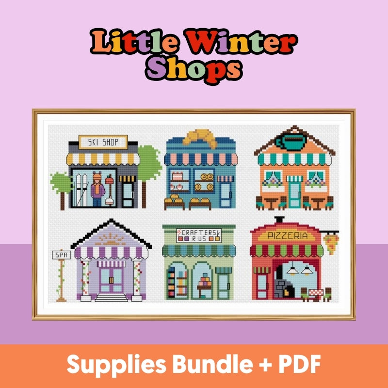 Little Winter Shops Stitch-a-Long PDF + SUPPLIES BUNDLE