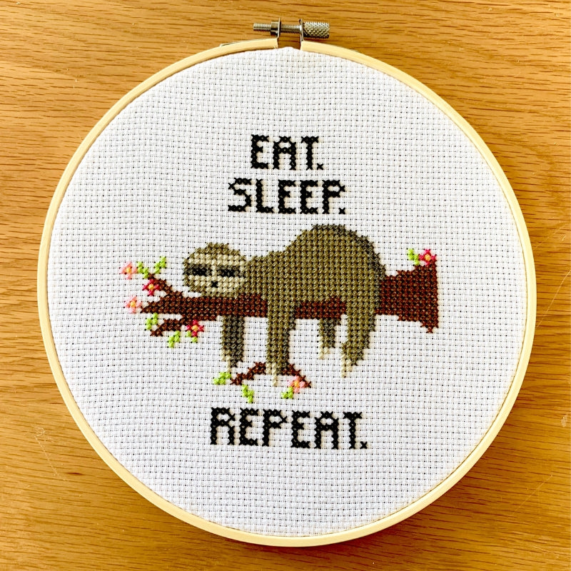 Sloth Life Cross Stitch Kit