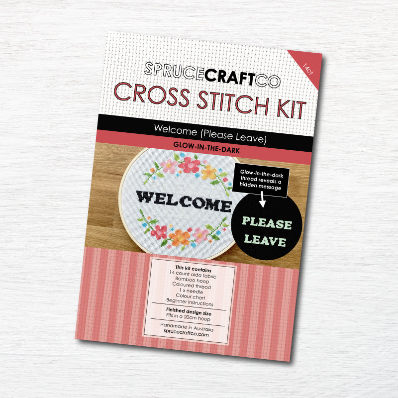 Counted Cross Stitch Kit, Please Leave By Nine